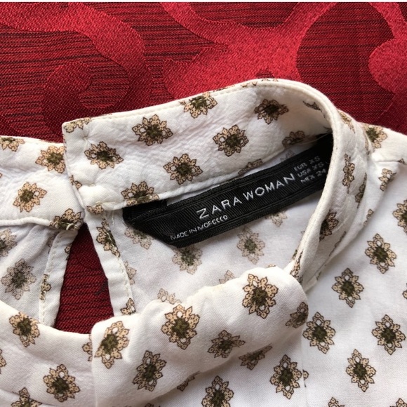 Zara Neutral Printed Blouse - Picture 3 of 3